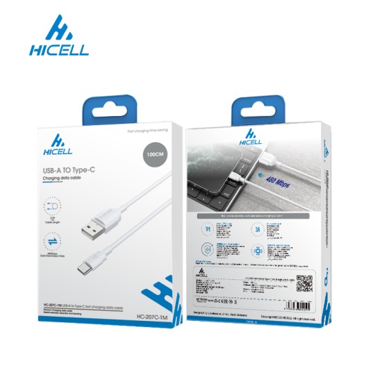 HICELL USB-A TO TYPE-C 3A DATA CABLE HICELL USB-A TO TYPE-C 3A DATA CABLE