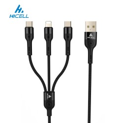 HICELL 3IN1 ALUMINIUM ALLOY DATA CABLE