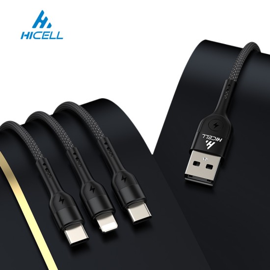 HICELL 3IN1 ALUMINIUM ALLOY DATA CABLE HICELL 3IN1 ALUMINIUM ALLOY DATA CABLE