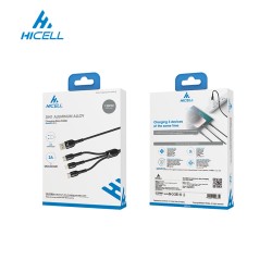 HICELL 3IN1 ALUMINIUM ALLOY DATA CABLE