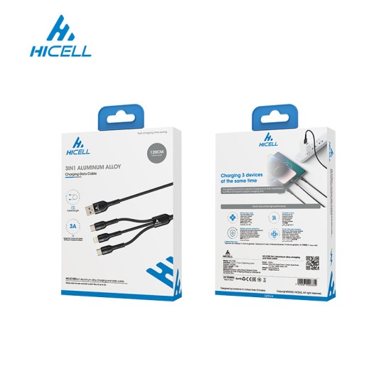 HICELL 3IN1 ALUMINIUM ALLOY DATA CABLE HICELL 3IN1 ALUMINIUM ALLOY DATA CABLE