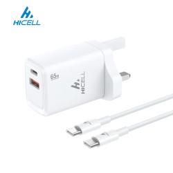 HICELL 65W GAN 2PORT WALL CHARGER 